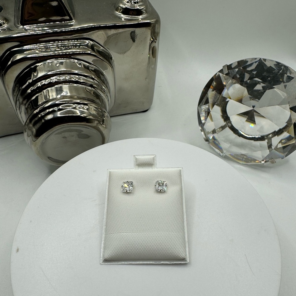 Stainless Steel‎ and Cubic Zirconia Earrings NEW